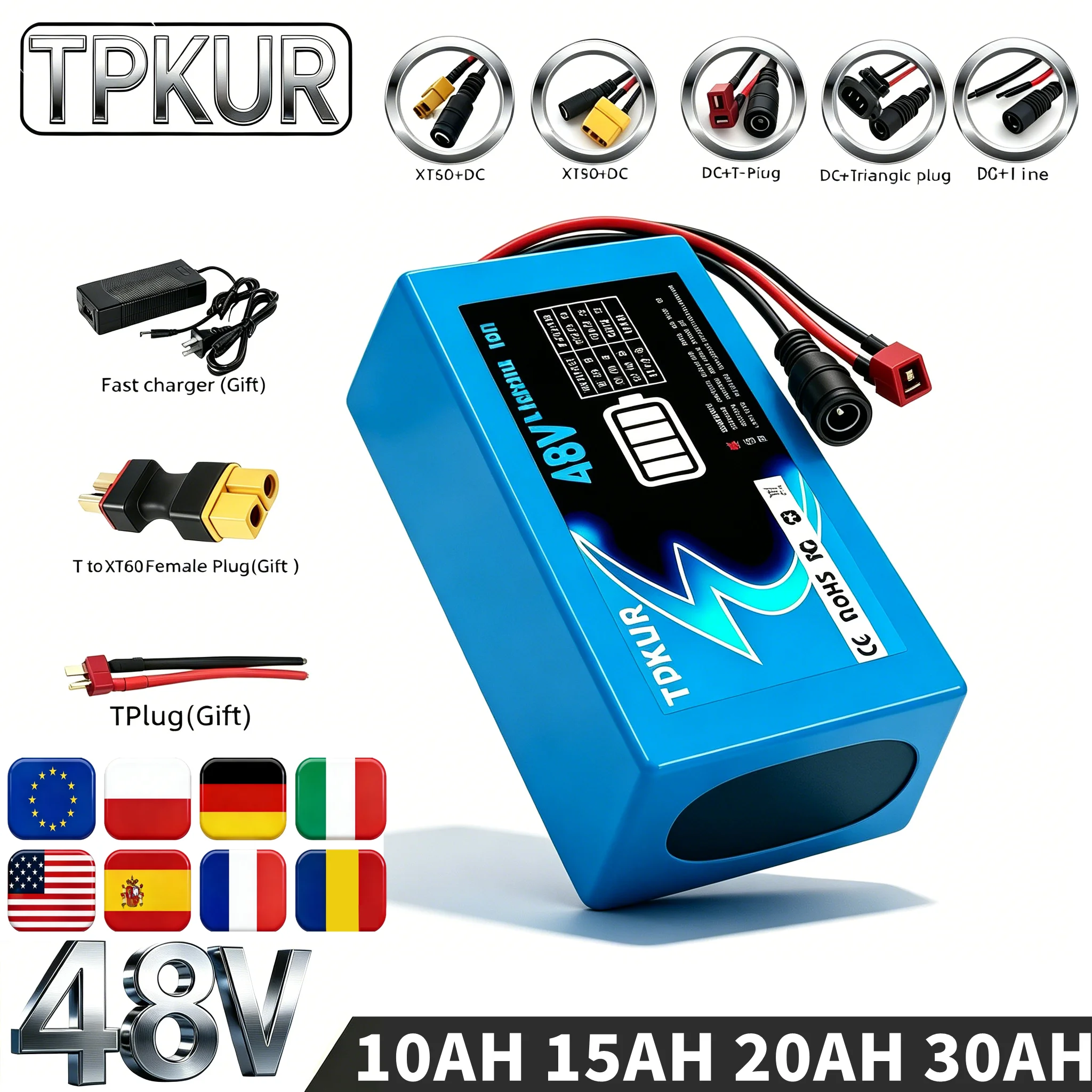 48V 18650 Cell Battery Pack 13S 2P-6P 10-30Ah Large Power Lithium Battery Integrated BMS Safe Power Supply for Electric Motor
48V 18650 Cell Battery Pack 13S 2P-6P 10-30Ah Large Power Lithium Battery Integrated BMS Safe Power Supply for Electric Motor