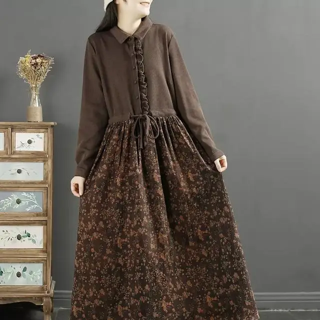 Платье подружки невесты с цветочным принтом и лацканами, весна-лето, повседневное элегантное плиссированное длинное платье с длинным рукавом на талии для женщин TS649
Платье подружки невесты с цветочным принтом и лацканами, весна-лето, повседневное элегантное плиссированное длинное платье с длинным рукавом на талии для женщин TS649