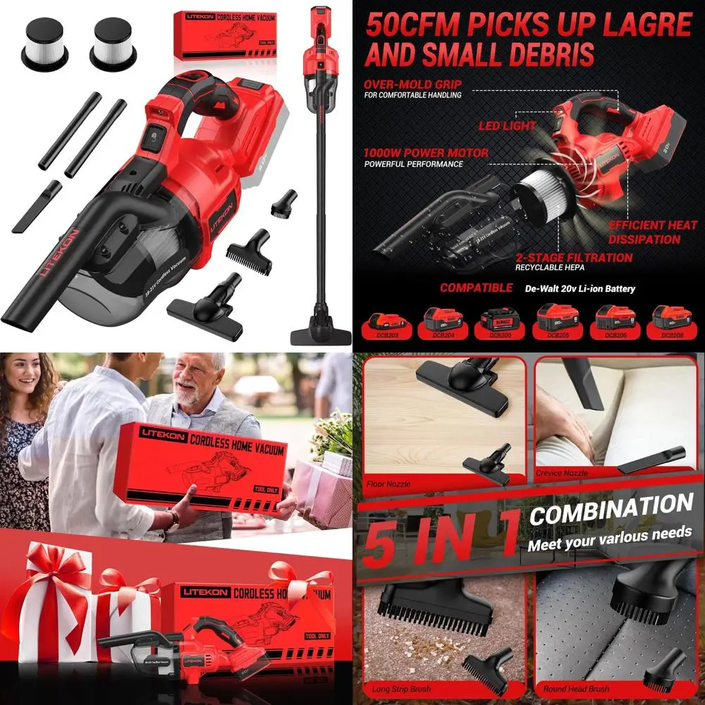 Беспроводной пылесос 20 В, мощность 20000 Па, HEPA-фильтр, портативный 5-в-1 для дома и автомобиля
Беспроводной пылесос 20 В, мощность 20000 Па, HEPA-фильтр, портативный 5-в-1 для дома и автомобиля