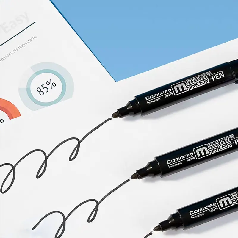 School Supplies 12pcs Black Marker Pen Oil-based Waterproof Oil-proof and Non-fading Marker Pen Large Head Thick Tip Marker Pens
School Supplies 12pcs Black Marker Pen Oil-based Waterproof Oil-proof and Non-fading Marker Pen Large Head Thick Tip Marker Pens