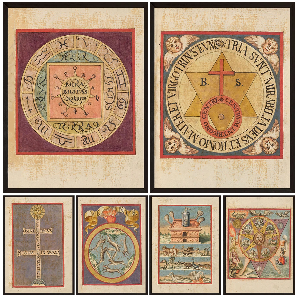 Medieval Alchemist Manuscript, Vintage Wall Art Canvas Painting, Witchcraft & Magic Runes Art, Poster And Print, Home Decoration
Medieval Alchemist Manuscript, Vintage Wall Art Canvas Painting, Witchcraft & Magic Runes Art, Poster And Print, Home Decoration