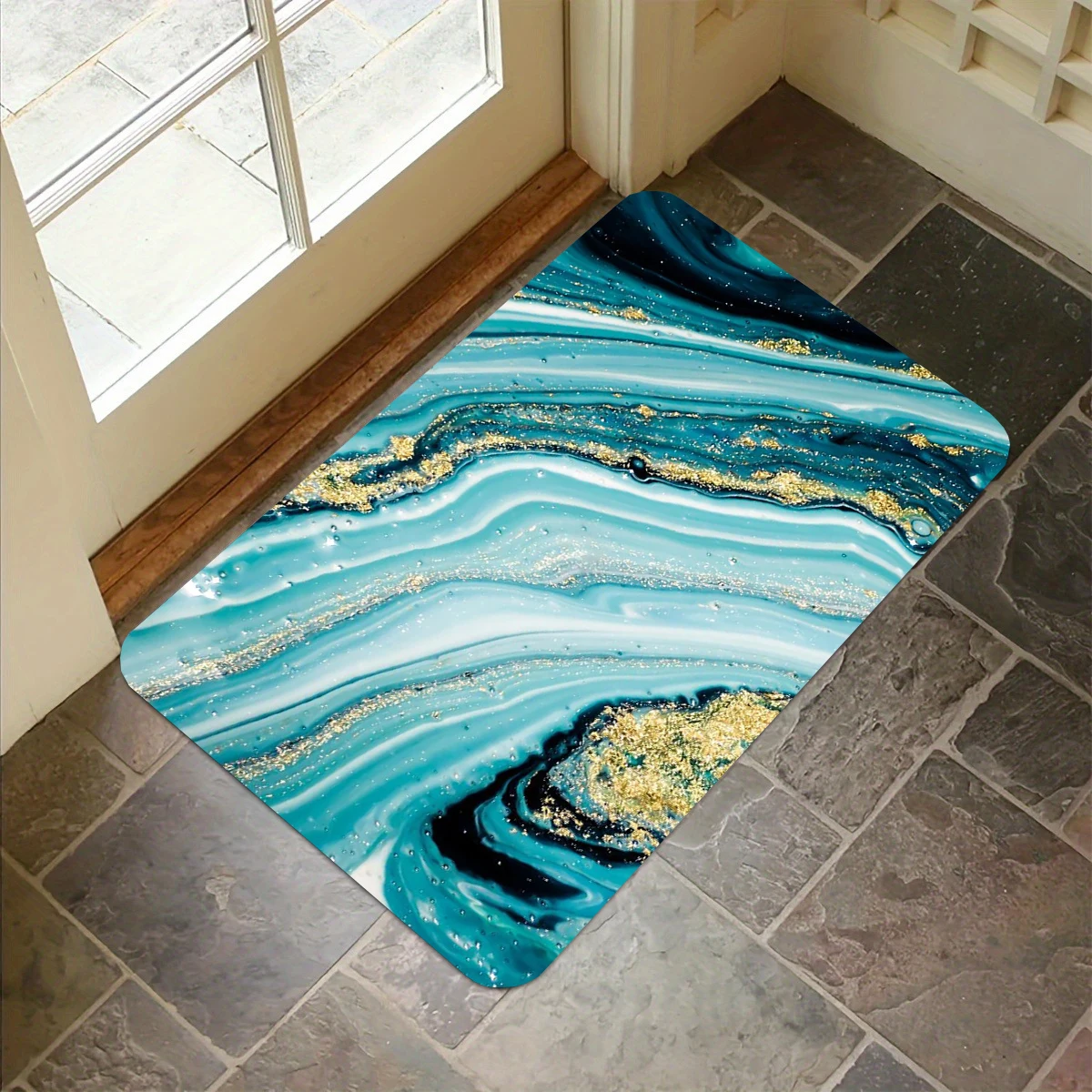 Turquoise Gold Marble Design Carpets Flannel Anti-slip Bathroom Accessories for Living Room Doormat Entrance Foot Mat Home Decor
Turquoise Gold Marble Design Carpets Flannel Anti-slip Bathroom Accessories for Living Room Doormat Entrance Foot Mat Home Decor