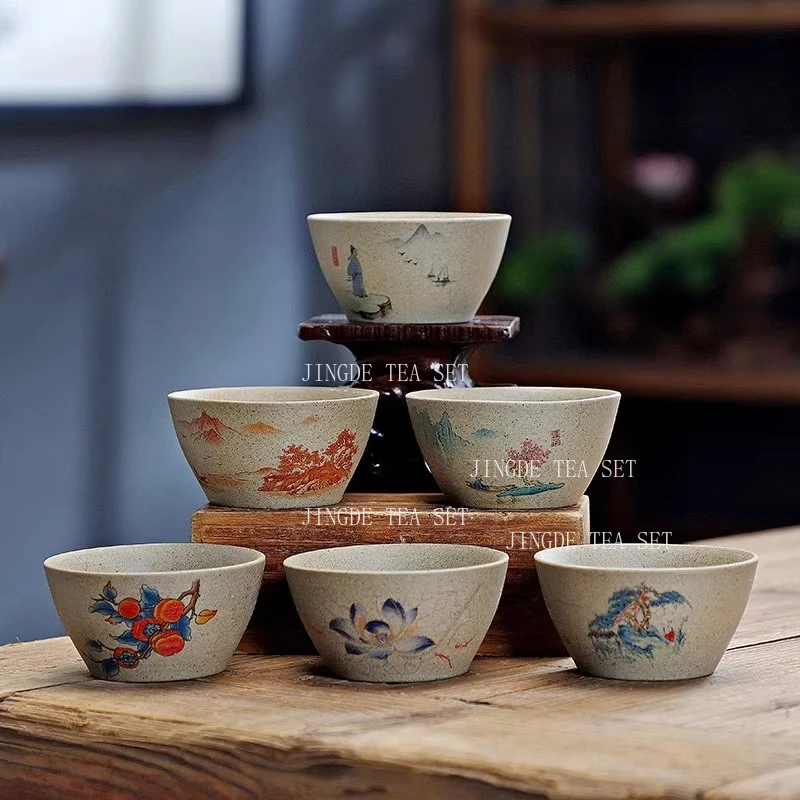 6pcs Kung Fu Little Tea Cup Household Ceramic Purple Clay Tea Bowl Chinese Coarse Pottery Conical Hat Tea Cup Teaset Accessories
6pcs Kung Fu Little Tea Cup Household Ceramic Purple Clay Tea Bowl Chinese Coarse Pottery Conical Hat Tea Cup Teaset Accessories