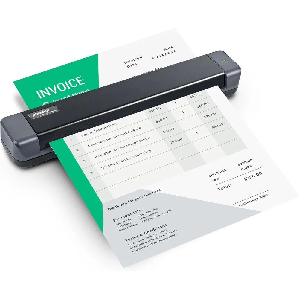 Mobile Scanner S410 Plus - Portable Sheet-Fed Document Scanner - for Windows 7 / 8 / 10 / 11, Featuring Button-Free Scanning
Mobile Scanner S410 Plus - Portable Sheet-Fed Document Scanner - for Windows 7 / 8 / 10 / 11, Featuring Button-Free Scanning