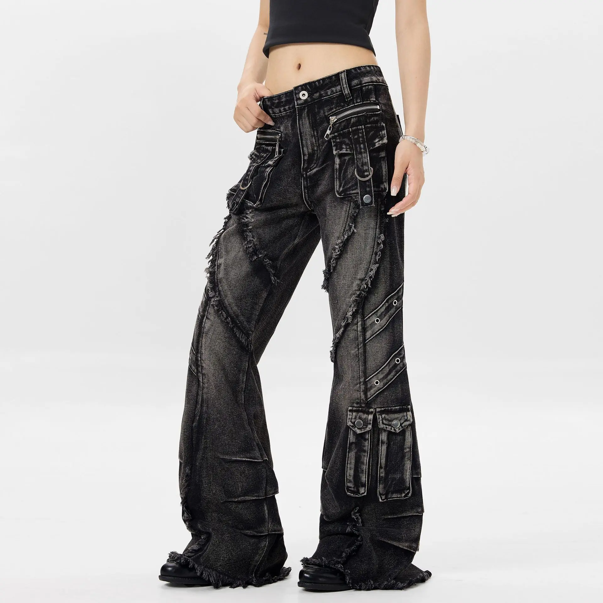 OR FL Women's American Punk Y2k Micro Speaker Jeans Trendy Brand Niche Design Sense Heavy Industry Women Splicing Trousers
OR FL Women's American Punk Y2k Micro Speaker Jeans Trendy Brand Niche Design Sense Heavy Industry Women Splicing Trousers