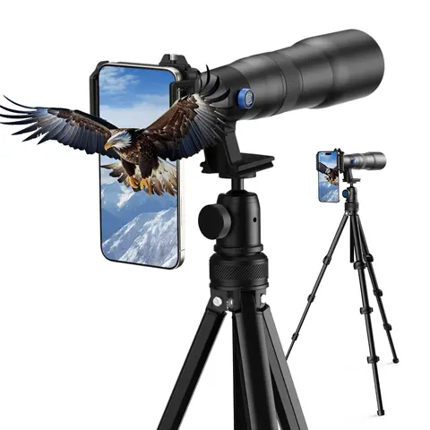 APEXEL 50x Telephoto Lens for Smartphones, Monocular W/Tripod - Professional Telescope Lenses for Travel, Camping, Bird Watching
