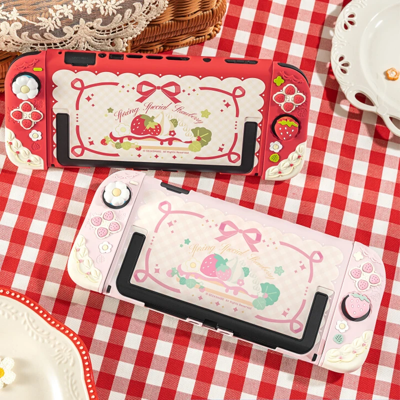 Spring Strawberry Protective Shell Compatible with Switch 2, Kawaii Dockable Case for Switch 2 with 1Pair Customized Thumb Grips
Spring Strawberry Protective Shell Compatible with Switch 2, Kawaii Dockable Case for Switch 2 with 1Pair Customized Thumb Grips