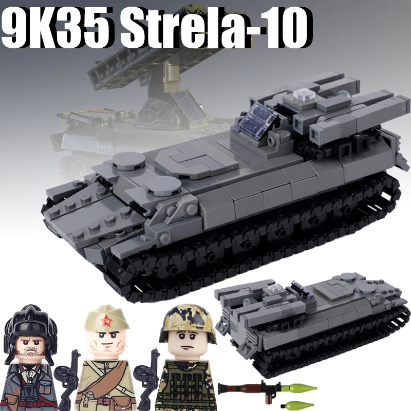 Россия 9k35 Strela-10 Анти-самолет Ракетные строительные блоки Советский бронированный транспортный автомобиль MT-LB Танк WW2 Кирпичи Сборка игрушек
Россия 9k35 Strela-10 Анти-самолет Ракетные строительные блоки Советский бронированный транспортный автомобиль MT-LB Танк WW2 Кирпичи Сборка игрушек