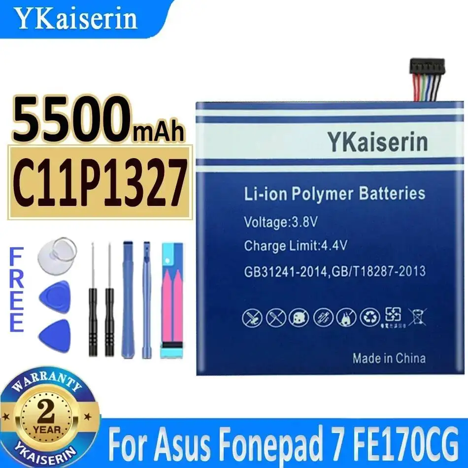 Tablet Battery C11P1327 For Asus Fonepad 7 FE170CG ME170C FE170 Fonepad7 K017 K012 5500mAh Reliable Replacement
Tablet Battery C11P1327 For Asus Fonepad 7 FE170CG ME170C FE170 Fonepad7 K017 K012 5500mAh Reliable Replacement