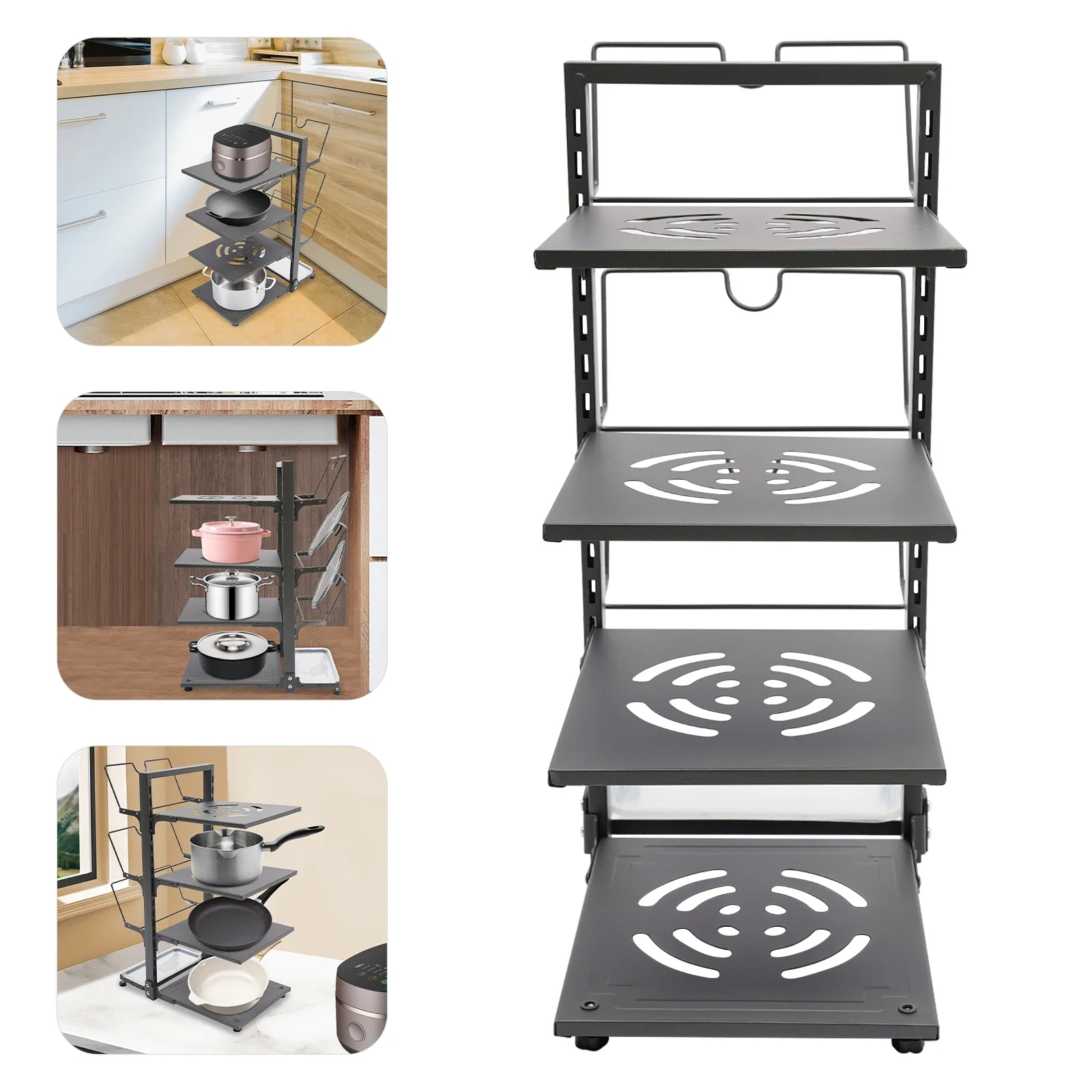 Pot and Pan Organizer Rack, Pot Organizer, Kitchen Pot Organizer,Heavy Duty, 4 Adjustable Tiers,Space Saving, Under Cabinet
Pot and Pan Organizer Rack, Pot Organizer, Kitchen Pot Organizer,Heavy Duty, 4 Adjustable Tiers,Space Saving, Under Cabinet