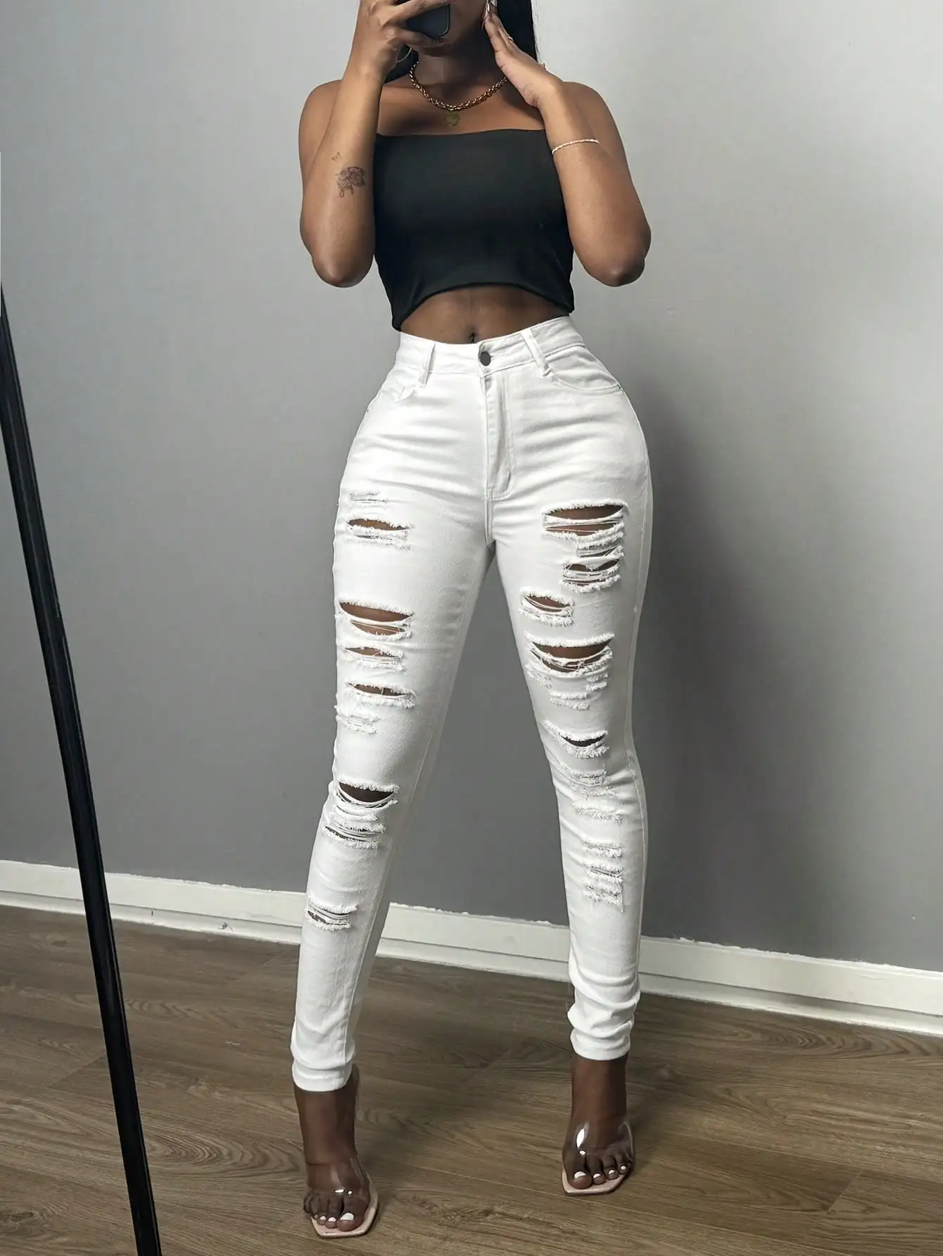 Women's High Waisted Skinny Jeans 2025 Trendy Heavy Ripped Stretch Fabric Button Front Ankle Length Pants
Women's High Waisted Skinny Jeans 2025 Trendy Heavy Ripped Stretch Fabric Button Front Ankle Length Pants