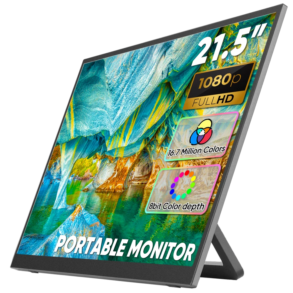 Ультратонкий 21,5-дюймовый портативный ЖК-монитор USB-C HD 1080P Портативный монитор VESA с регулируемой подставкой Безрамный дисплей FHD 
Ультратонкий 21,5-дюймовый портативный ЖК-монитор USB-C HD 1080P Портативный монитор VESA с регулируемой подставкой Безрамный дисплей FHD