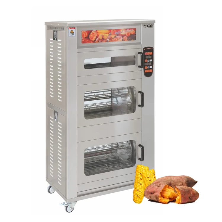 Двухъярусная печь для выпечки закусок, машина для обжарки сладкого картофеля и кукурузы
Двухъярусная печь для выпечки закусок, машина для обжарки сладкого картофеля и кукурузы
