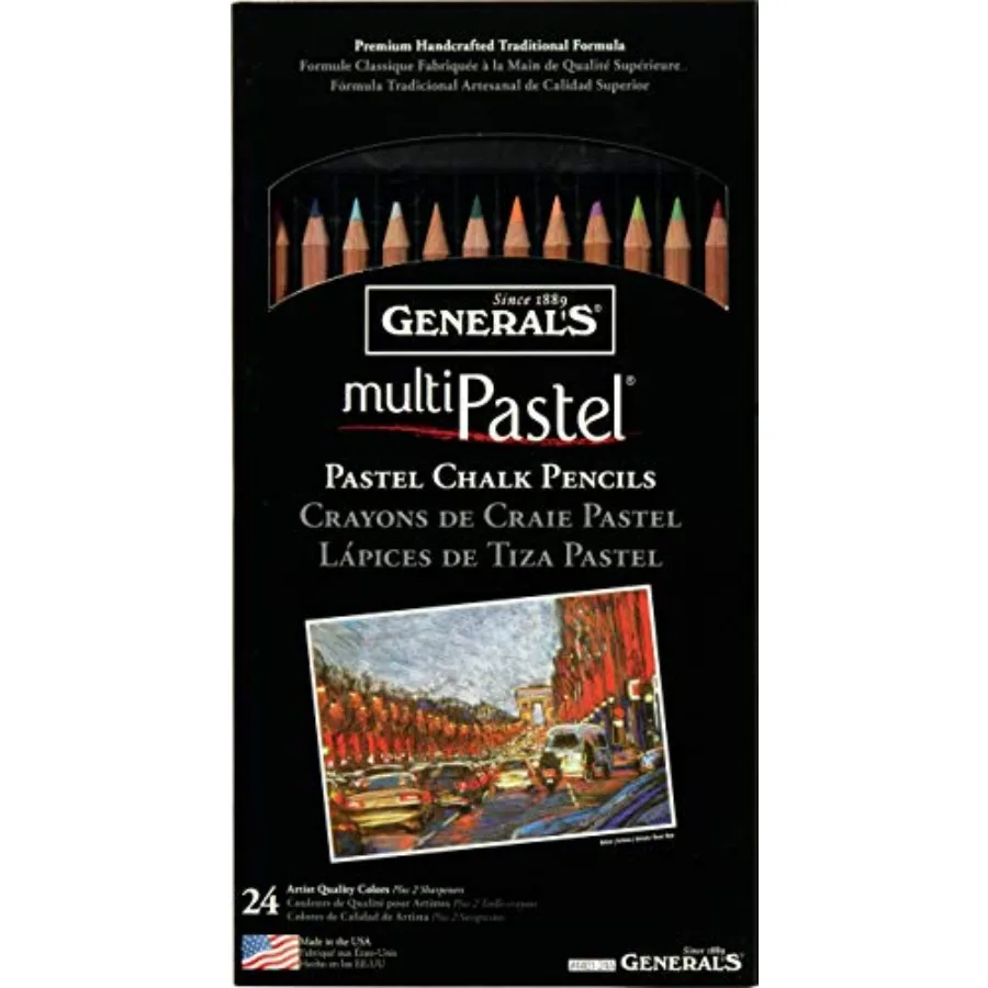 Generals G4401-24A Pastel Chalk Pencil Set of 24 by Generals
Generals G4401-24A Pastel Chalk Pencil Set of 24 by Generals