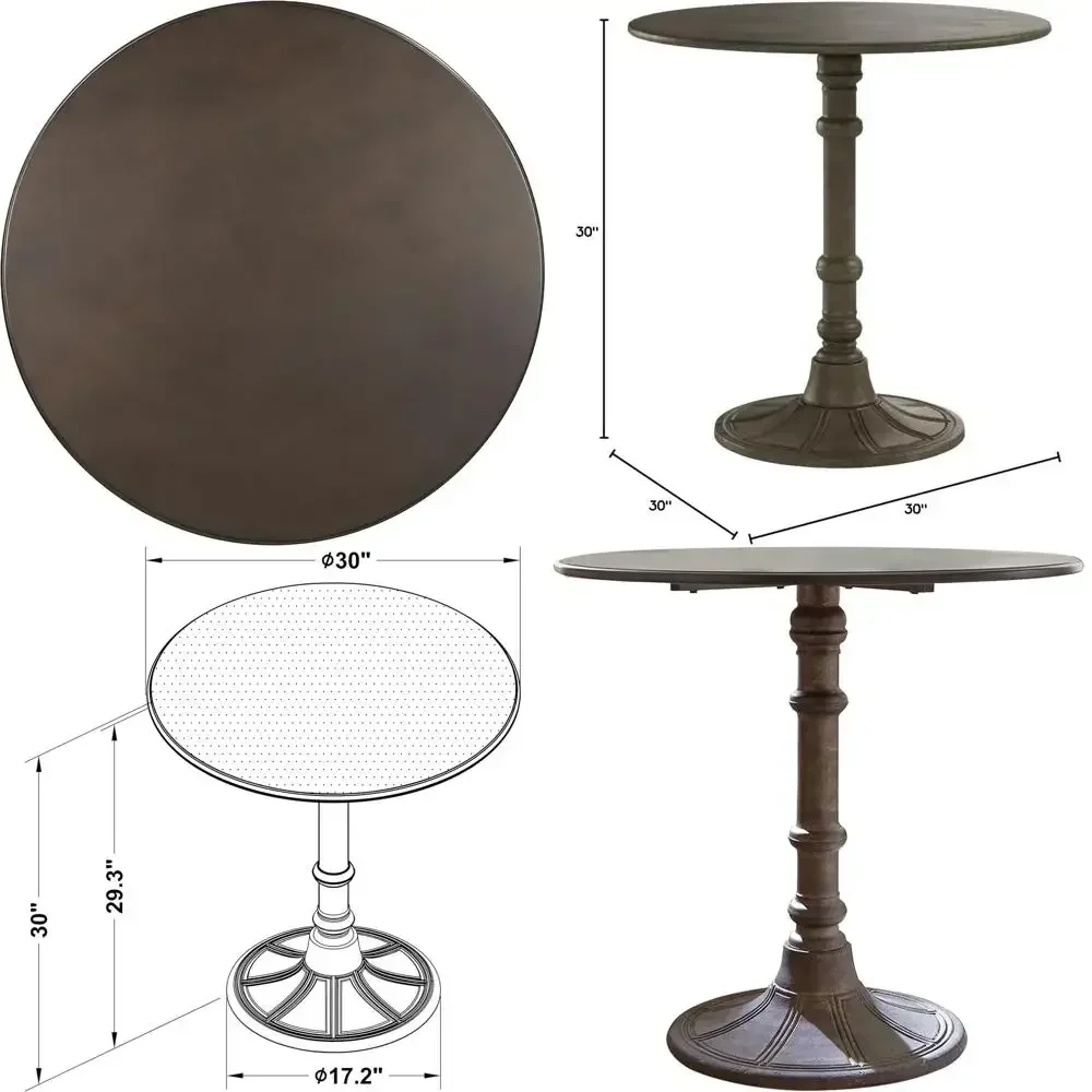 Round Metal Pedestal Dining Table with Antique Bronze Finish, 30-Inch
Round Metal Pedestal Dining Table with Antique Bronze Finish, 30-Inch