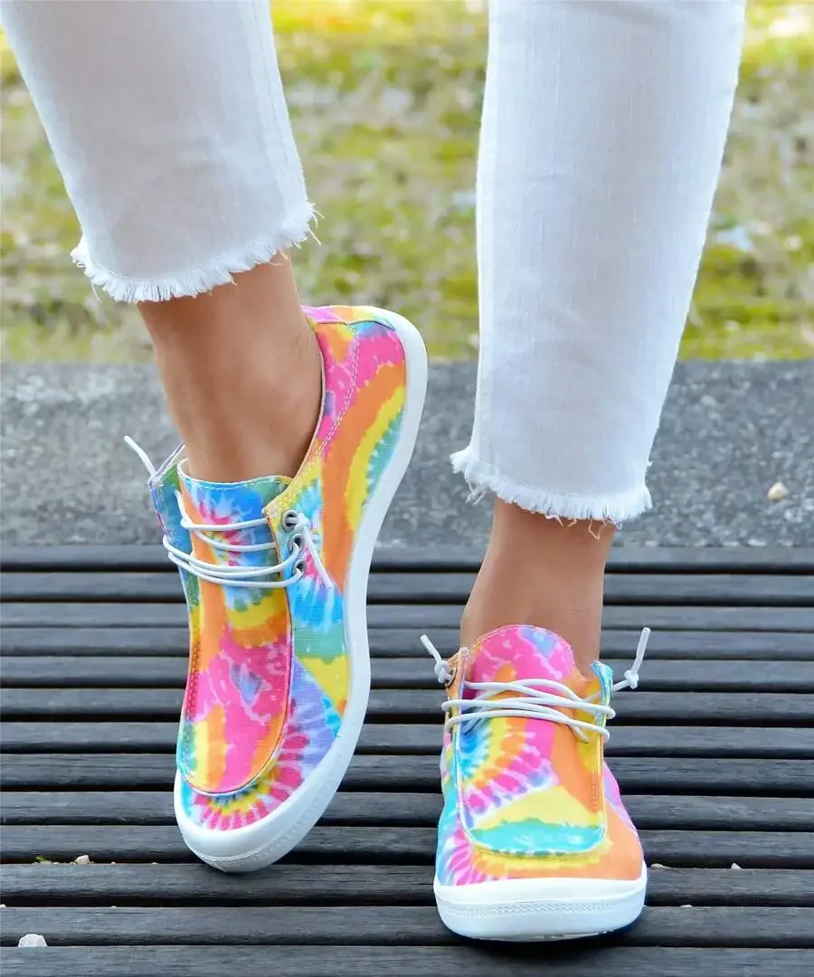 Womens Tie Dye Lace-Up Canvas Flats Comfortable Breathable Casual Shoes
Womens Tie Dye Lace-Up Canvas Flats Comfortable Breathable Casual Shoes