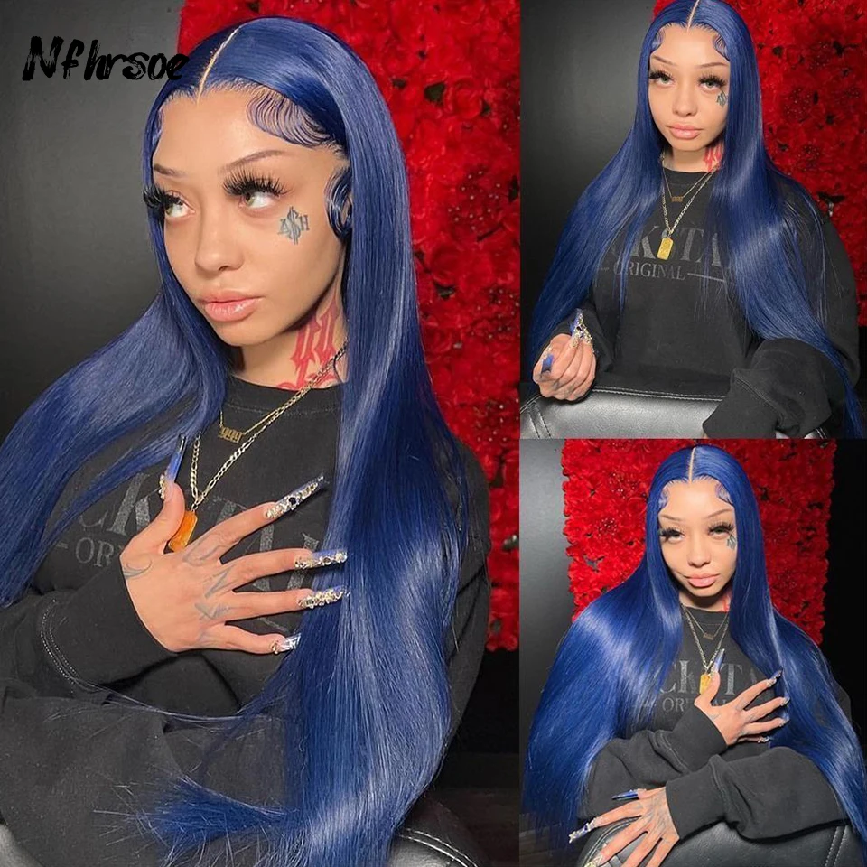 Colored Transparent HD Lace Frontal Wigs 200 Density Dark Blue Long Straight Brazilian Human Hair Wig For Women Wear And Go
Colored Transparent HD Lace Frontal Wigs 200 Density Dark Blue Long Straight Brazilian Human Hair Wig For Women Wear And Go
