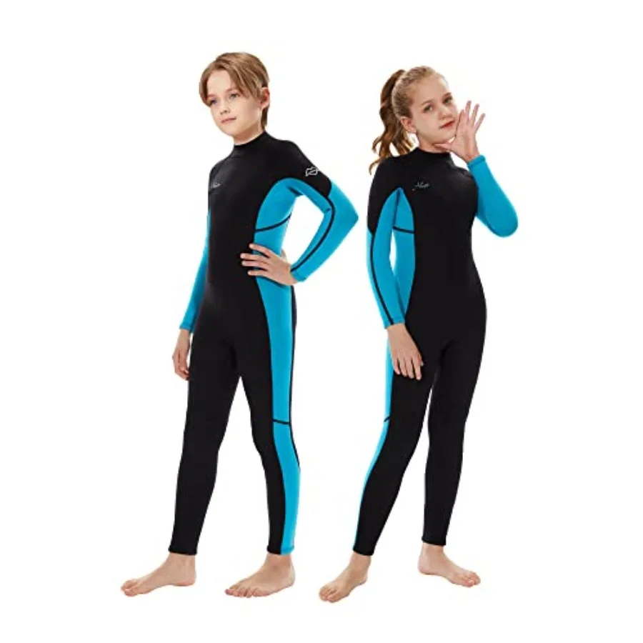 Wetsuit for Swimming Surfing Diving in Cold Water: 3/2mm Neoprene, Full Coverage, Black with Blue Accents, Lightweight Flexible
Wetsuit for Swimming Surfing Diving in Cold Water: 3/2mm Neoprene, Full Coverage, Black with Blue Accents, Lightweight Flexible