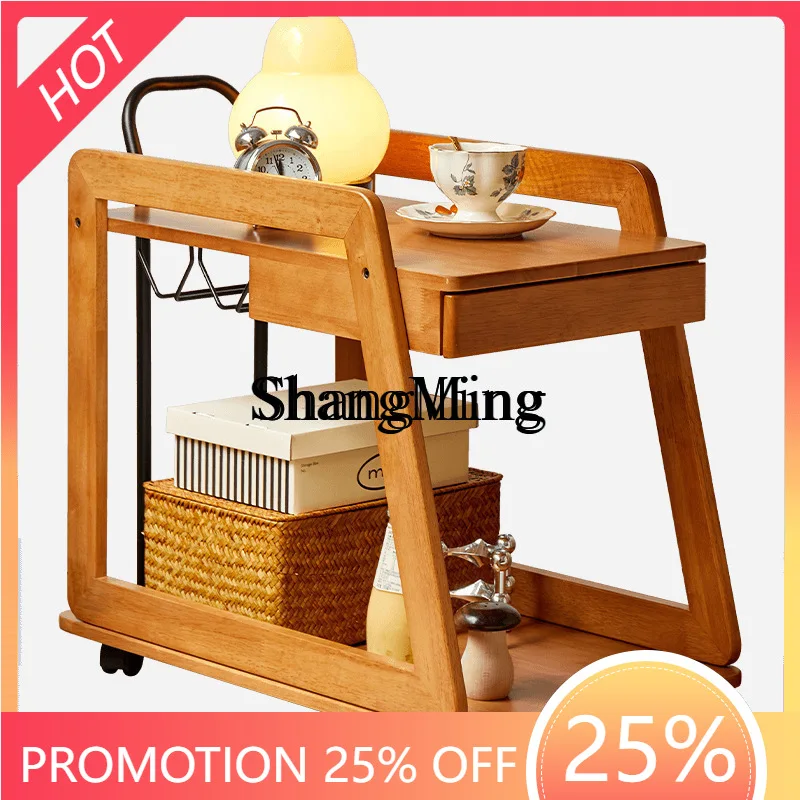 ZYYsolid wood coffee table cart vintage Internet celebrity household storage movable food cart bedside table
ZYYsolid wood coffee table cart vintage Internet celebrity household storage movable food cart bedside table