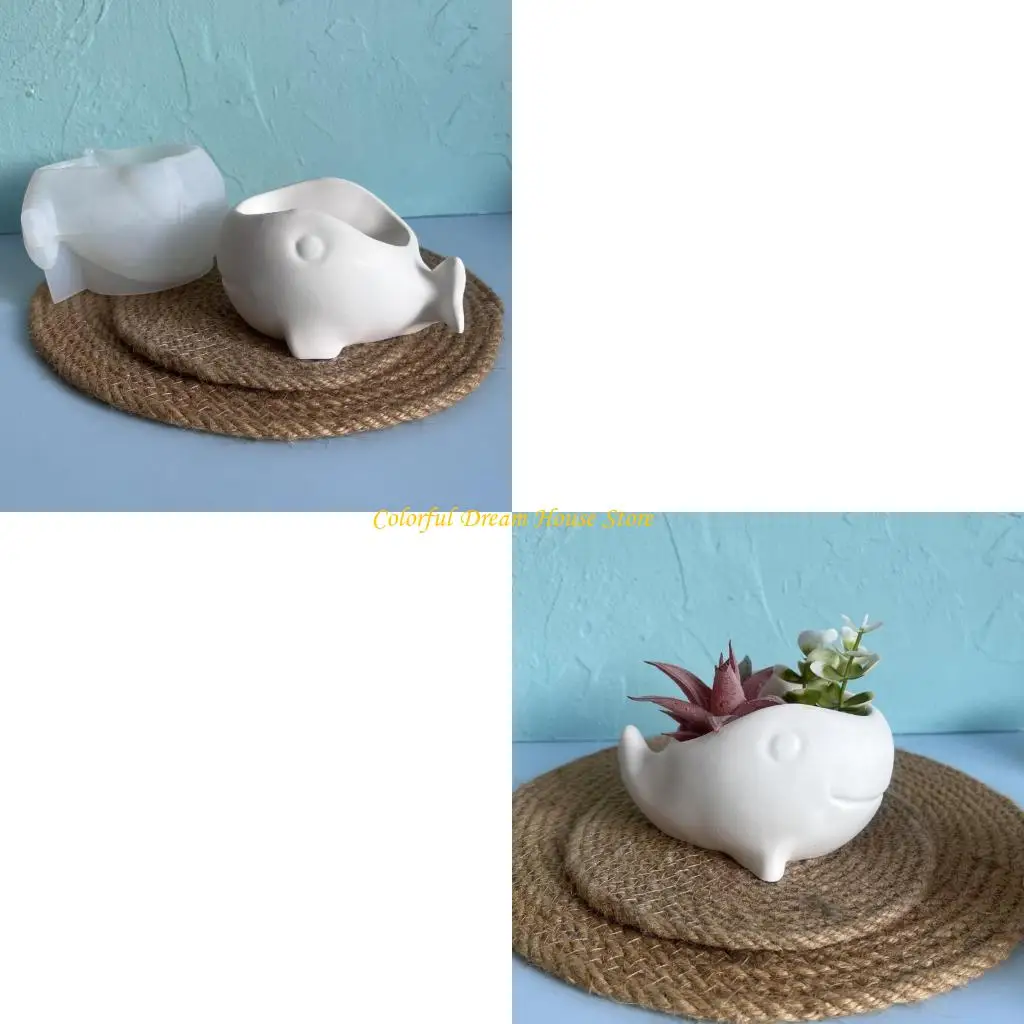 J7JB Flexible Whale Shaped Mold for Handmade Home Decoration Creative Planter Mold Easy Release Jar Making Mould
J7JB Flexible Whale Shaped Mold for Handmade Home Decoration Creative Planter Mold Easy Release Jar Making Mould