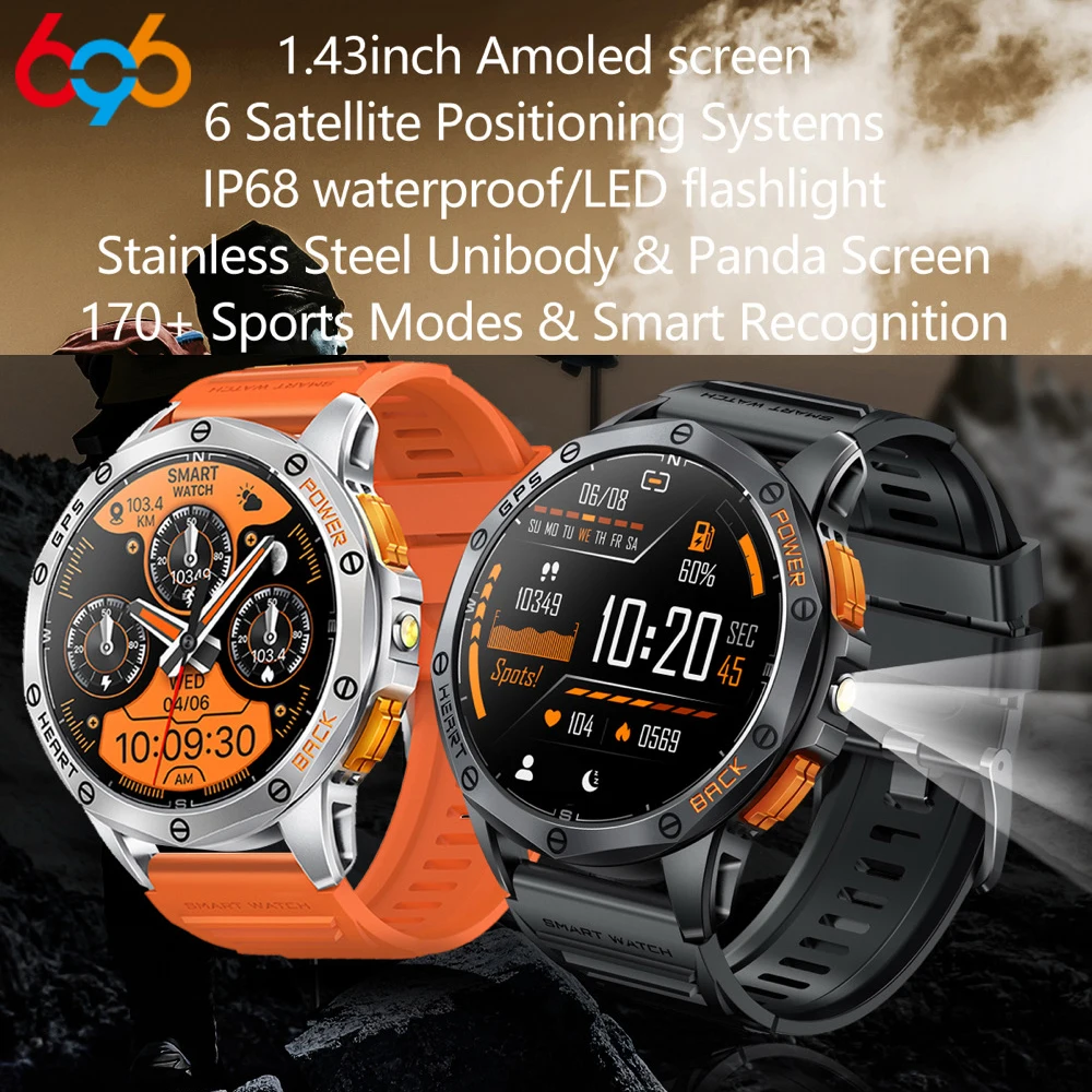 Outdoors Smartwatch Sports AMOLED Screen Blue Tooth Call Smart Watch GPS Heart Rate Blood Oxygen Waterproof Flashlight Watches
Outdoors Smartwatch Sports AMOLED Screen Blue Tooth Call Smart Watch GPS Heart Rate Blood Oxygen Waterproof Flashlight Watches