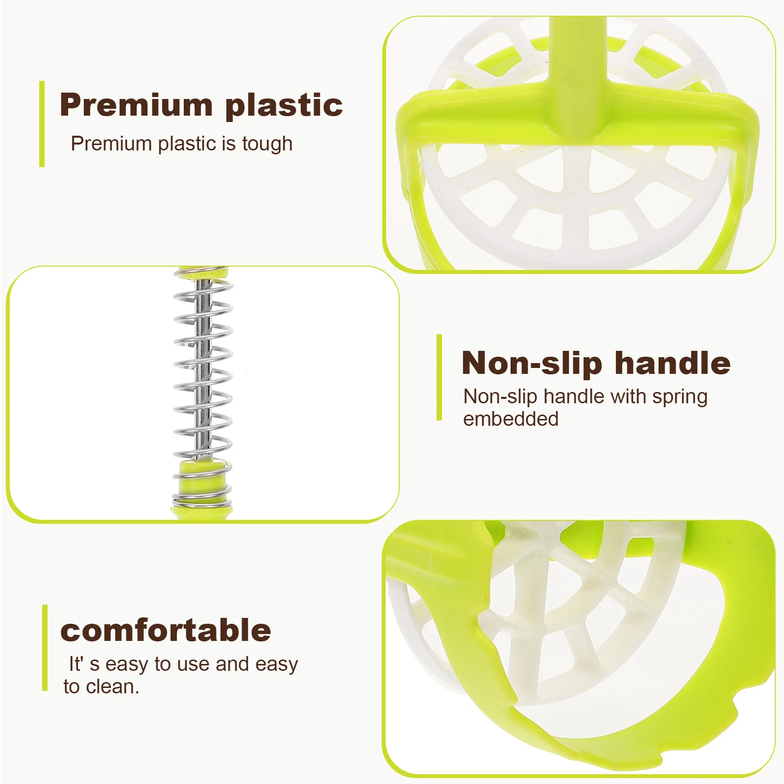 Automatic Potato Masher Premium Plastic Non-Slip Handle Spring Push Type Easy Clean Kitchen Tool For Vegetables Fruits Potato 
Automatic Potato Masher Premium Plastic Non-Slip Handle Spring Push Type Easy Clean Kitchen Tool For Vegetables Fruits Potato