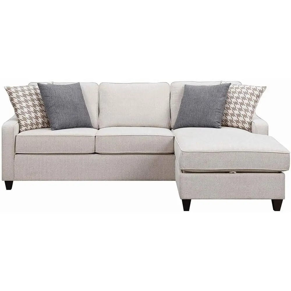 Upholstered Sectional Sofa with Sloped Track Arms, Cushion Back, Tapered Legs - Living Room - Platinum
Upholstered Sectional Sofa with Sloped Track Arms, Cushion Back, Tapered Legs - Living Room - Platinum