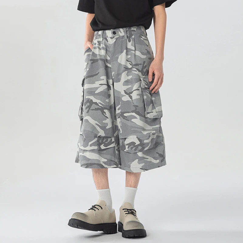 American Style Camouflage Men's Cropped Shorts Loose Casual Workwear Knee Length Pants Distressed Straight Trousers
American Style Camouflage Men's Cropped Shorts Loose Casual Workwear Knee Length Pants Distressed Straight Trousers