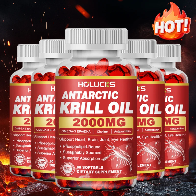 Premium Krill Oil Capsules, with Omega 3 EPA, DHA Phospholipids & Astaxanthin, Supports Cardiovascular, Joint, Brain & Vision
Premium Krill Oil Capsules, with Omega 3 EPA, DHA Phospholipids & Astaxanthin, Supports Cardiovascular, Joint, Brain & Vision