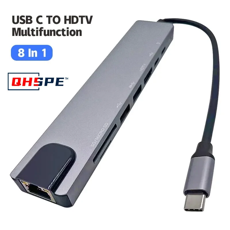 Ethernet TF SD Card Reader USB-C 3.0 TypeC Docking Station Laptop Macbook Type C 8In1 USB C Hub 8in1 TypeC HDMI 4K Adapter RJ45
Ethernet TF SD Card Reader USB-C 3.0 TypeC Docking Station Laptop Macbook Type C 8In1 USB C Hub 8in1 TypeC HDMI 4K Adapter RJ45
