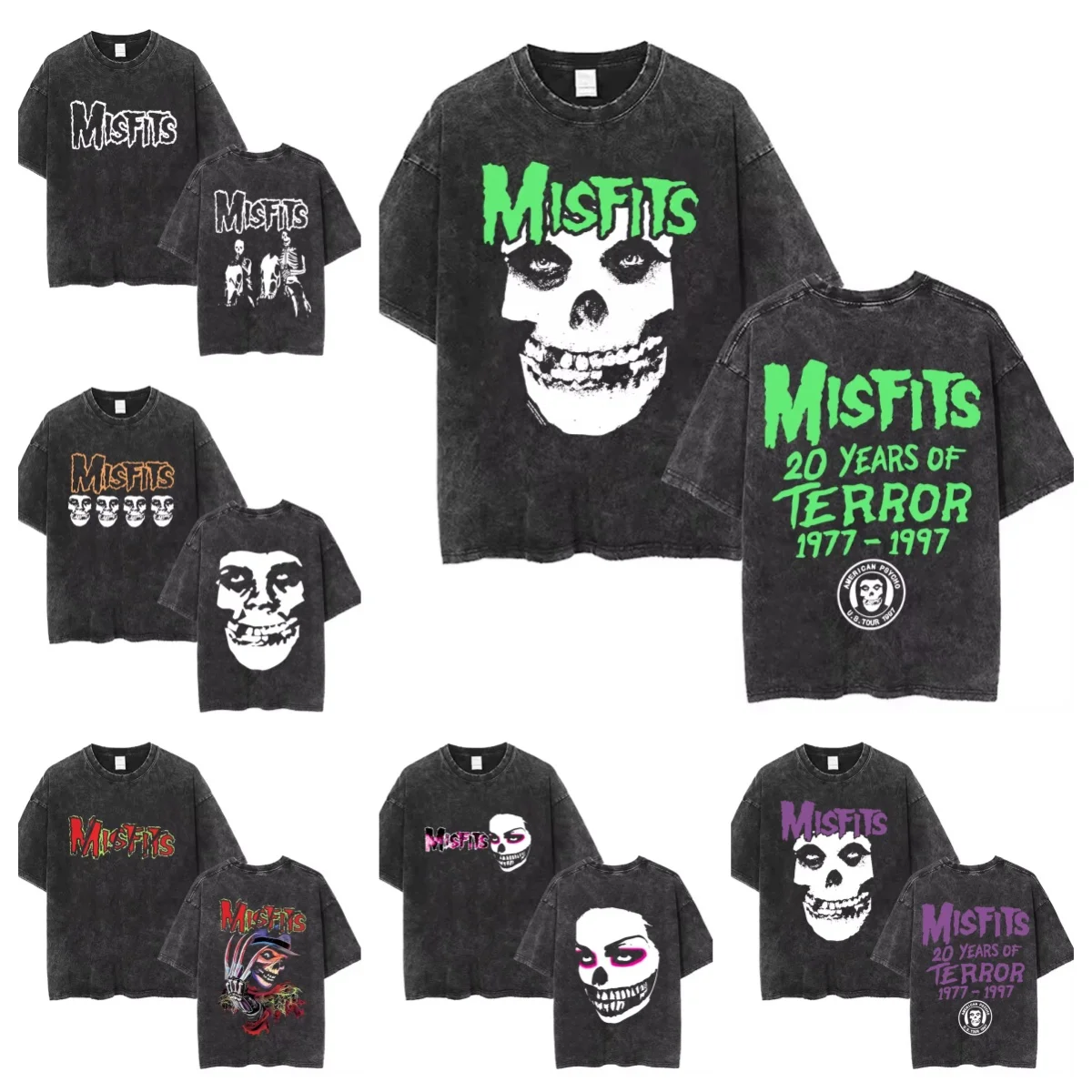 Мужские и женские модные повседневные футболки большого размера, винтажная хардкорная панк-группа, футболка Misfits, футболка с рисунком ужасов и скелета
Мужские и женские модные повседневные футболки большого размера, винтажная хардкорная панк-группа, футболка Misfits, футболка с рисунком ужасов и скелета