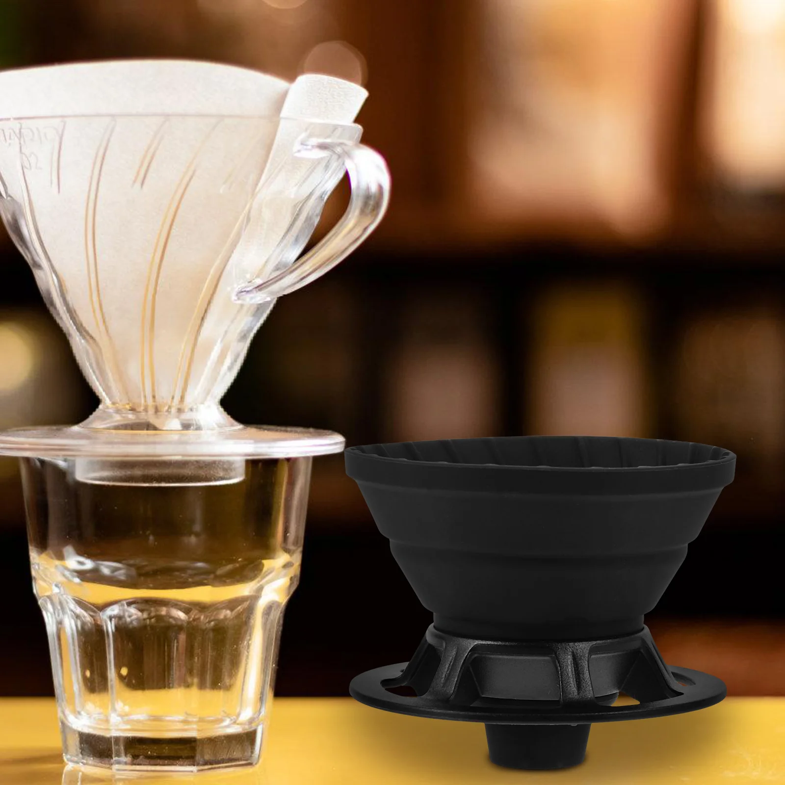 Silicone Coffee Filter Cup Collapsible Strainer Black Maker Tool Office Portable Outdoor Camping Kitchen Diner Item 
Silicone Coffee Filter Cup Collapsible Strainer Black Maker Tool Office Portable Outdoor Camping Kitchen Diner Item