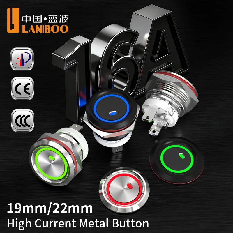 LANBOO 19E/22E Aluminum oxide black short button switch,16A high current,Momentary/Latching optional/With Connector
LANBOO 19E/22E Aluminum oxide black short button switch,16A high current,Momentary/Latching optional/With Connector