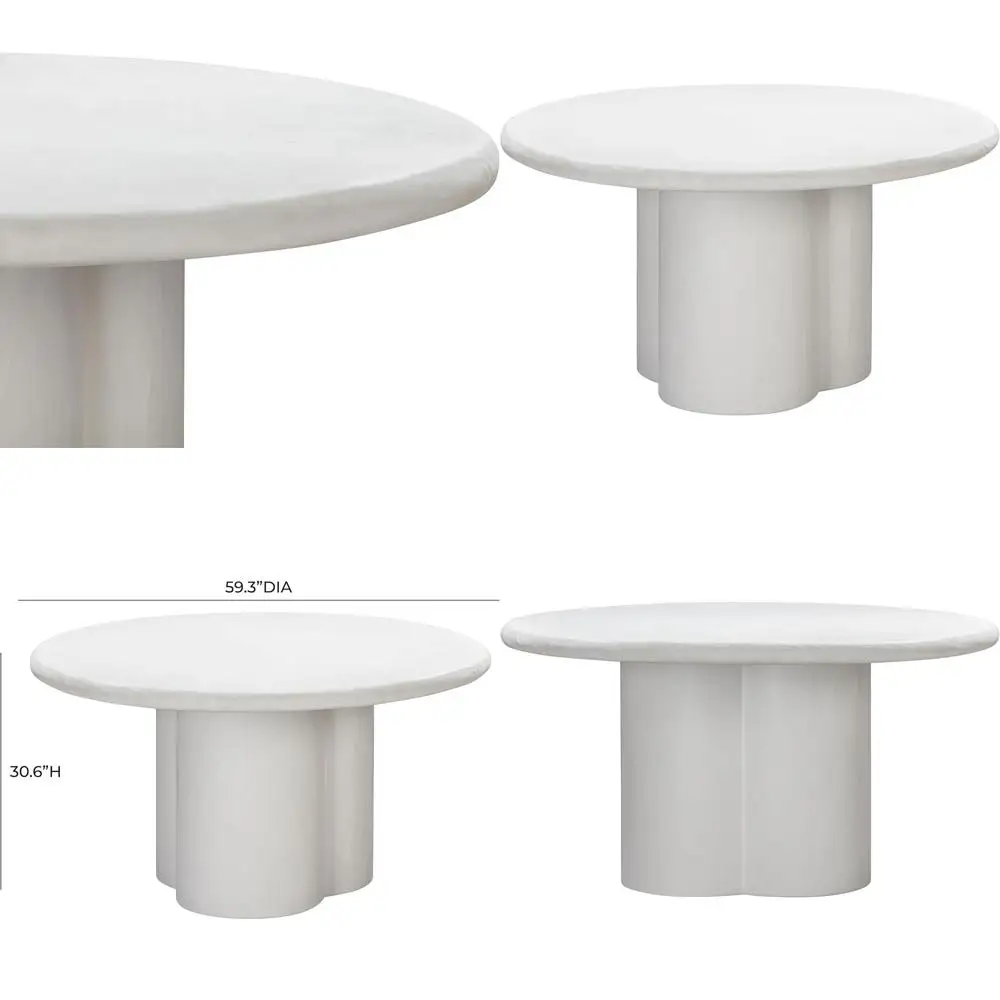 Круглый обеденный стол из гипса с белой отделкой
Круглый обеденный стол из гипса с белой отделкой