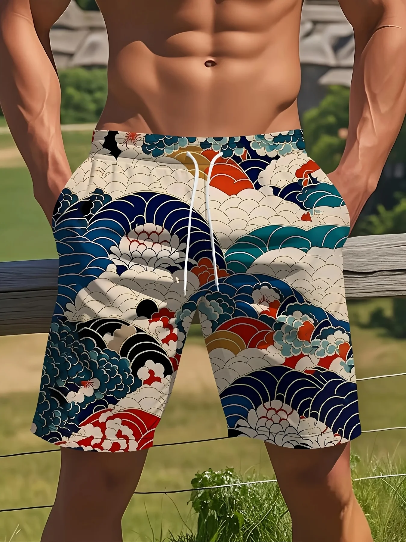 Summer New Arrival Japanese‑style Ukiyo‑e Wave‑print Casual Shorts Men’s Loose‑fit Beach Shorts Men’s Casual Shorts
Summer New Arrival Japanese‑style Ukiyo‑e Wave‑print Casual Shorts Men’s Loose‑fit Beach Shorts Men’s Casual Shorts