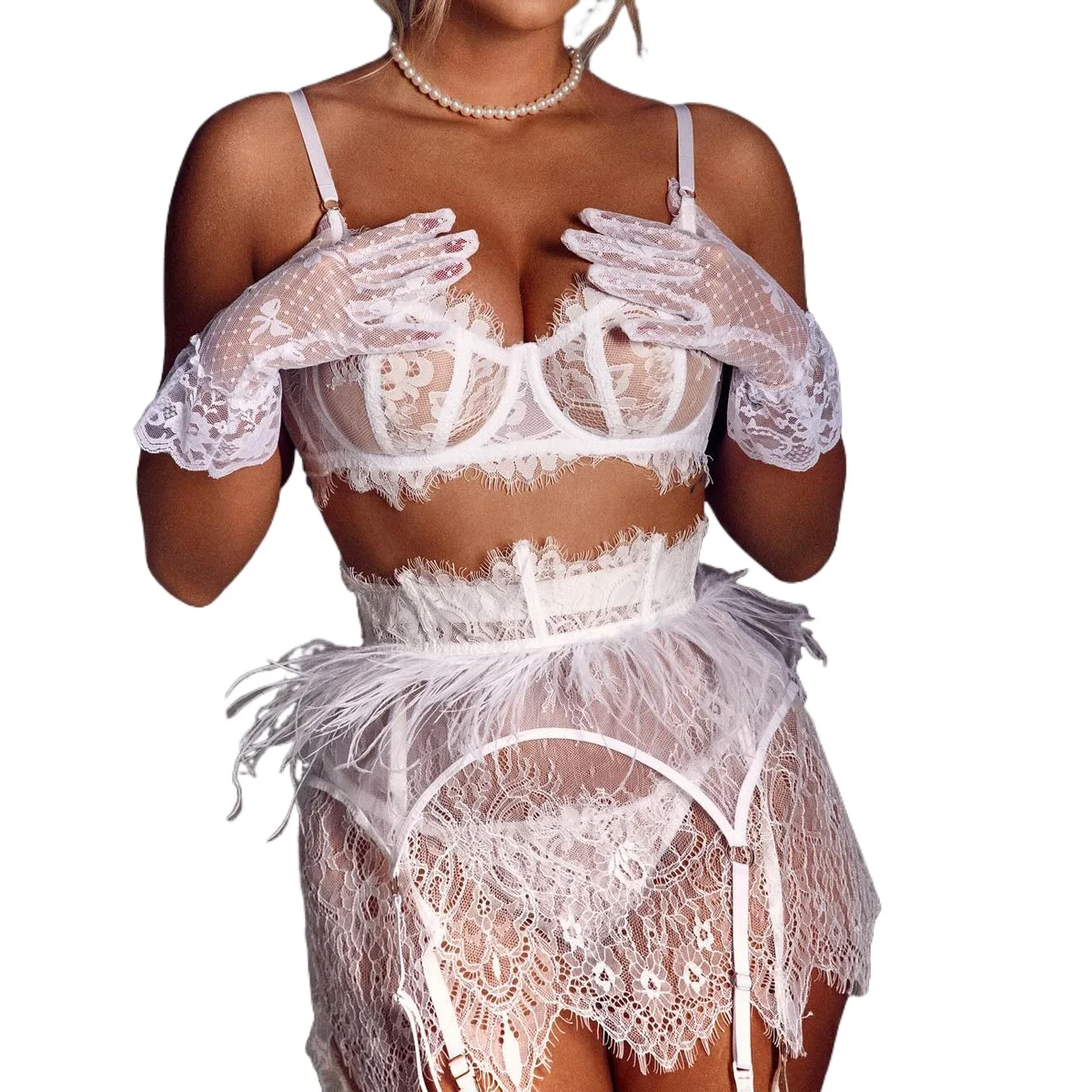 Эротическое женское белье Ellolace Feather Daring: соблазнительные кружевные подвязки для груди, белое, элегантное женское нижнее белье.
Эротическое женское белье Ellolace Feather Daring: соблазнительные кружевные подвязки для груди, белое, элегантное женское нижнее белье.