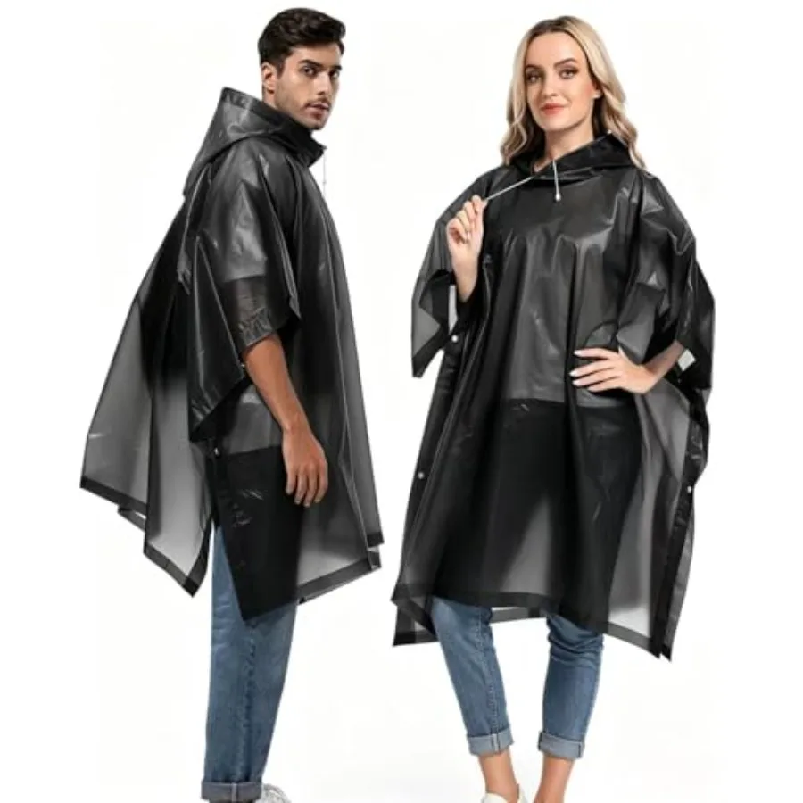Reusable Rain Ponchos with Drawstring Hood for Adults, Waterproof Thicken Rain Coat, 2 Packs
Reusable Rain Ponchos with Drawstring Hood for Adults, Waterproof Thicken Rain Coat, 2 Packs