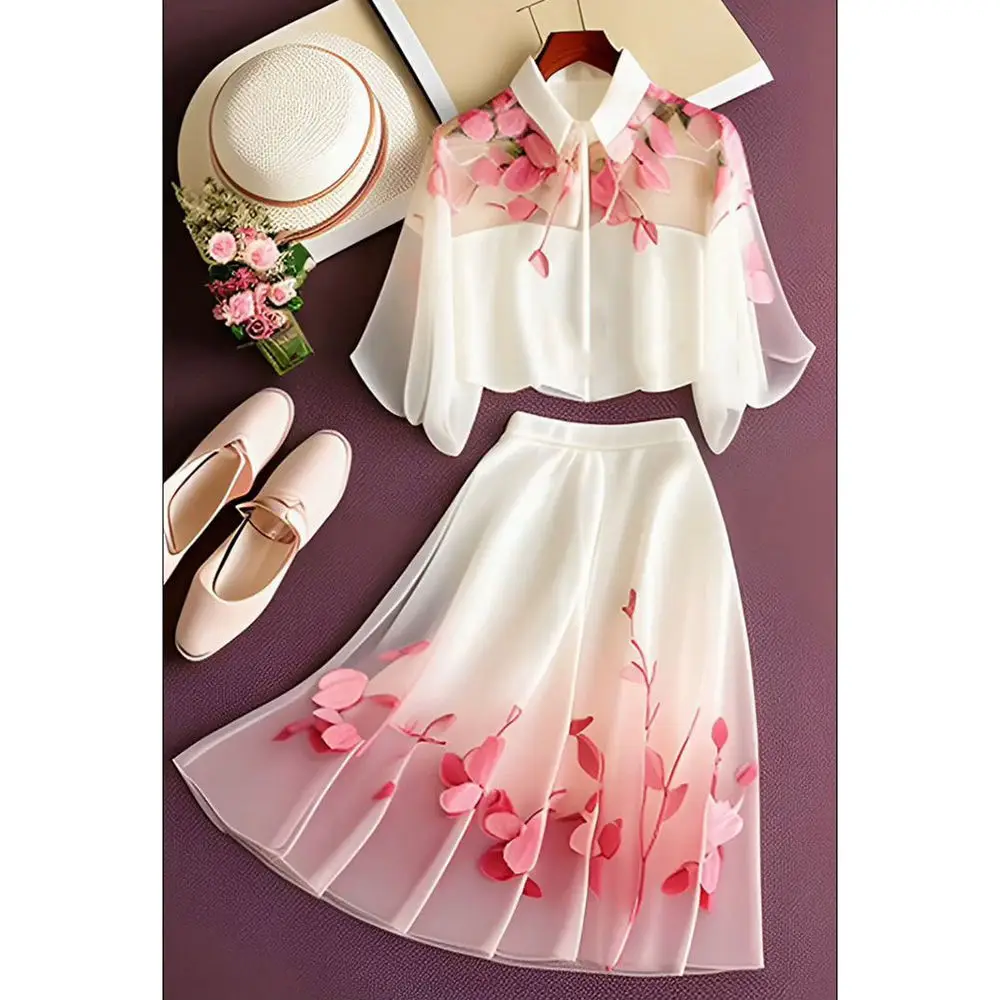 Summer Fashion Printing Two-piece Suit Women Clothing Elegant Turn-down Collar Batwing Sleeve Midi Dress 2025 New Matching Sets
Summer Fashion Printing Two-piece Suit Women Clothing Elegant Turn-down Collar Batwing Sleeve Midi Dress 2025 New Matching Sets