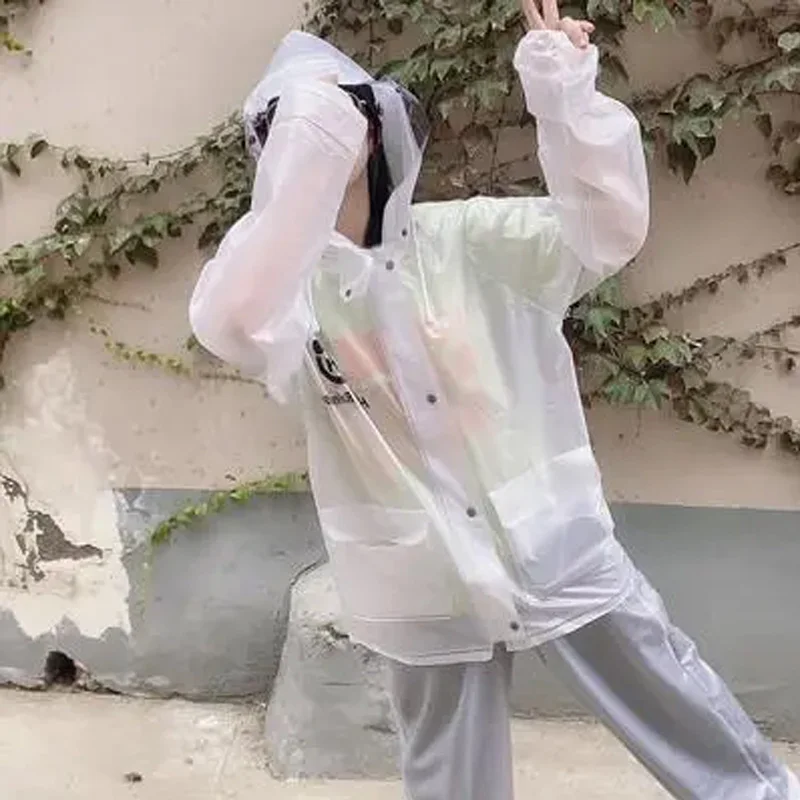 Unisex PVC Long Sleeves Hooded Tops Waterproof Translucent Jacket Raincoat Rainproof With Trousers 2-piece Set
Unisex PVC Long Sleeves Hooded Tops Waterproof Translucent Jacket Raincoat Rainproof With Trousers 2-piece Set