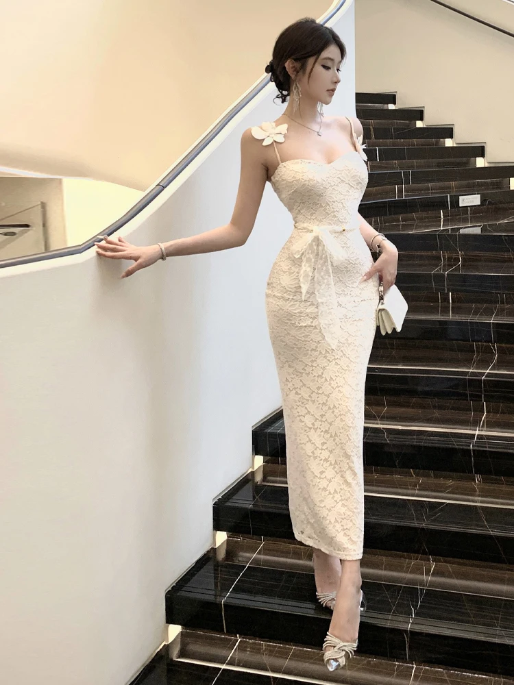 Ele Sweet Floral Strapl Long Dr Sexy Lace Waist Cinching Bodycon Dr Women's Faion Summer Season H-ape Silhou...
Ele Sweet Floral Strapl Long Dr Sexy Lace Waist Cinching Bodycon Dr Women's Faion Summer Season H-ape Silhou...