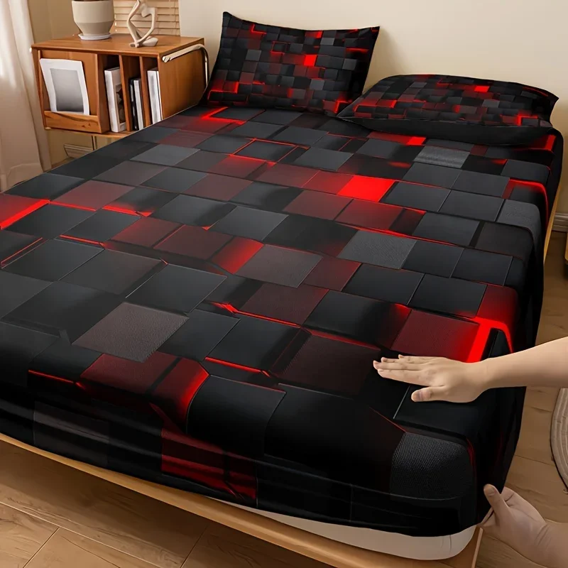 Fashion Technology-inspired Red Plaid Fitted Sheet Set (1 Fitted Sheet+2 Pillowcase) Soft HD Printing Bedding For Home Dormitory
Fashion Technology-inspired Red Plaid Fitted Sheet Set (1 Fitted Sheet+2 Pillowcase) Soft HD Printing Bedding For Home Dormitory