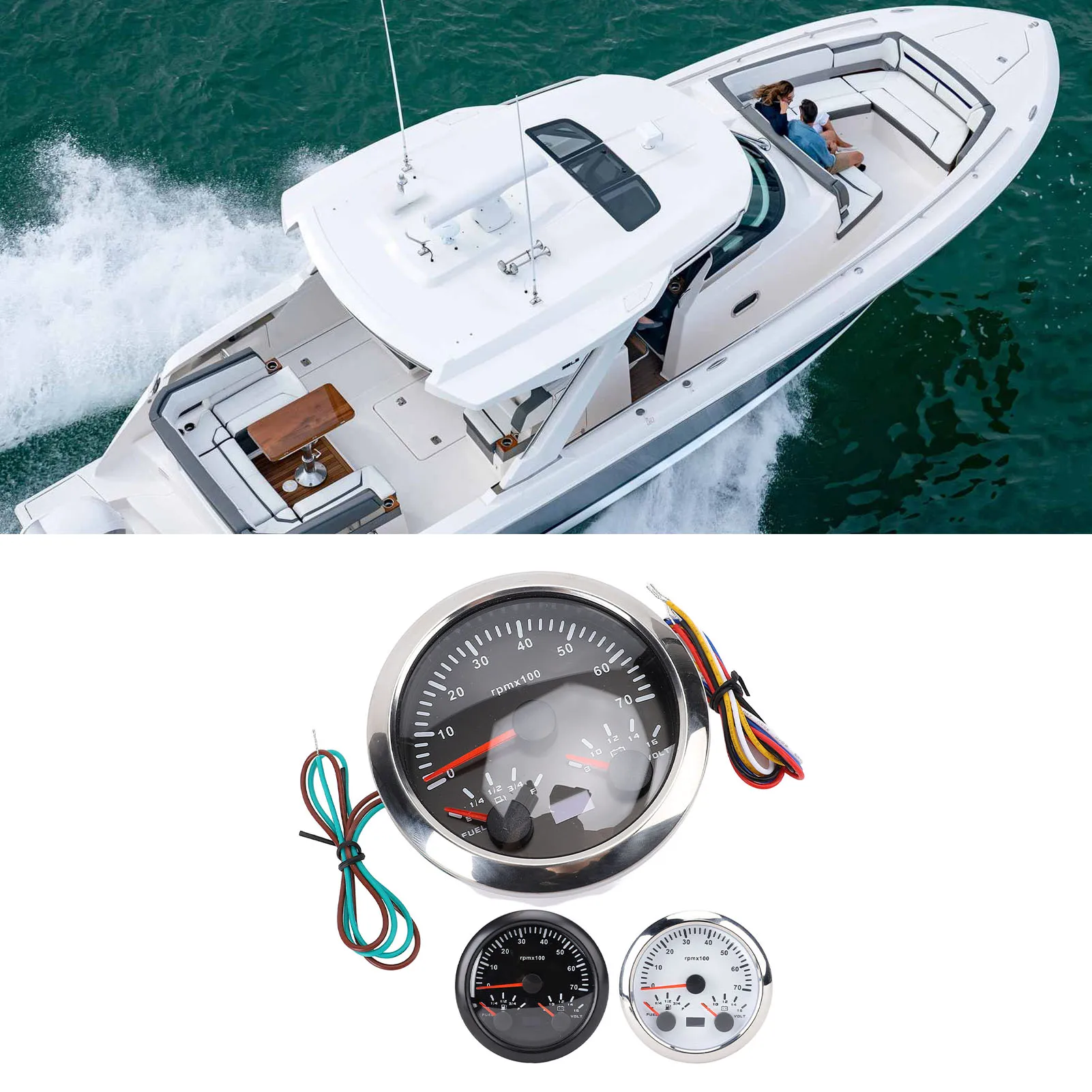 Speedometer Tachometer Fuel Voltage Gauge Boat Speedometer Gauge 3 in 1 3 3/8 Inch Metal 7 Color Backlight 85mm for Pickup Car
Speedometer Tachometer Fuel Voltage Gauge Boat Speedometer Gauge 3 in 1 3 3/8 Inch Metal 7 Color Backlight 85mm for Pickup Car