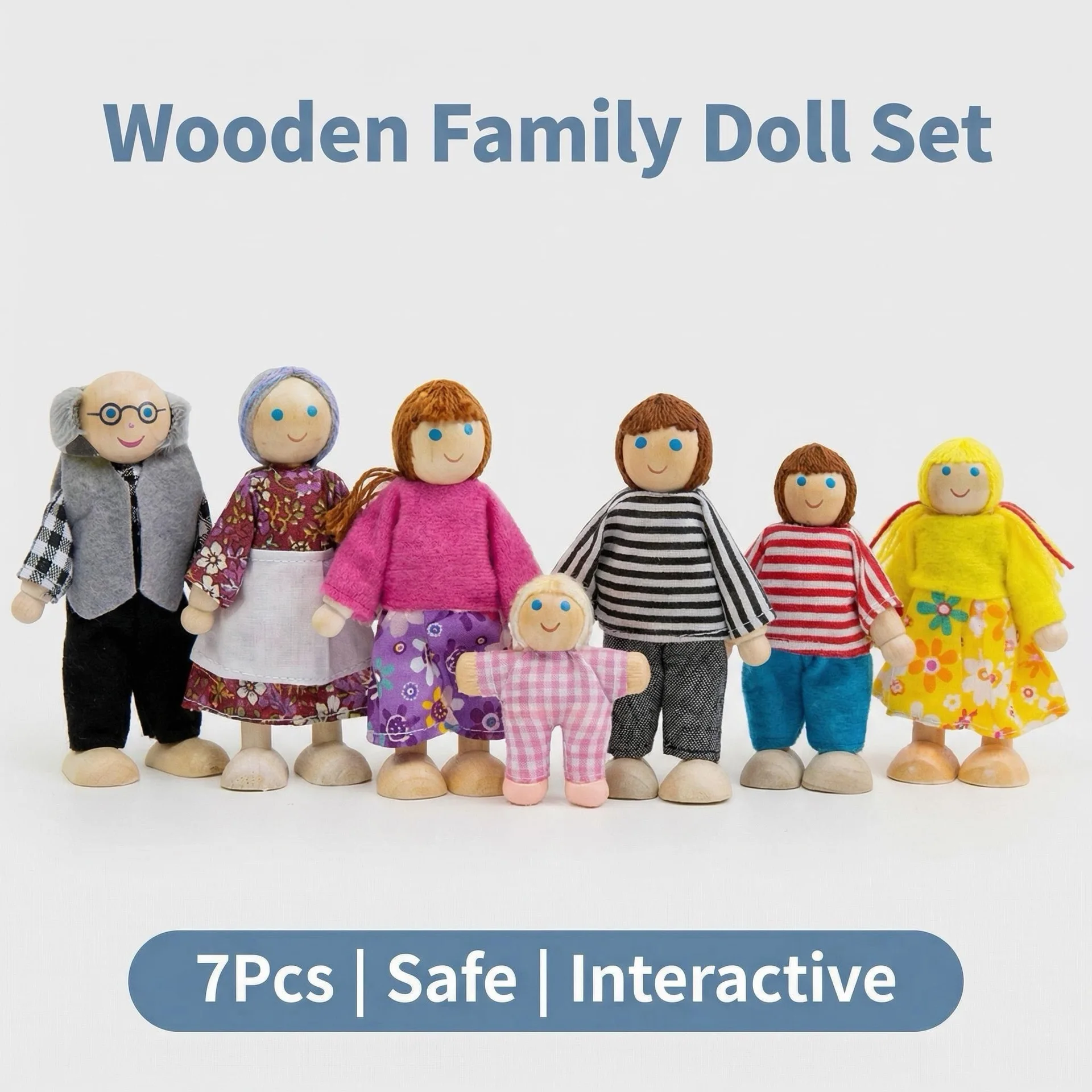 Miniature Wooden Family Dolls Set with Furniture Toy for Kids Children's Dollhouse Play Toy Gift for Boys & Girls
Miniature Wooden Family Dolls Set with Furniture Toy for Kids Children's Dollhouse Play Toy Gift for Boys & Girls