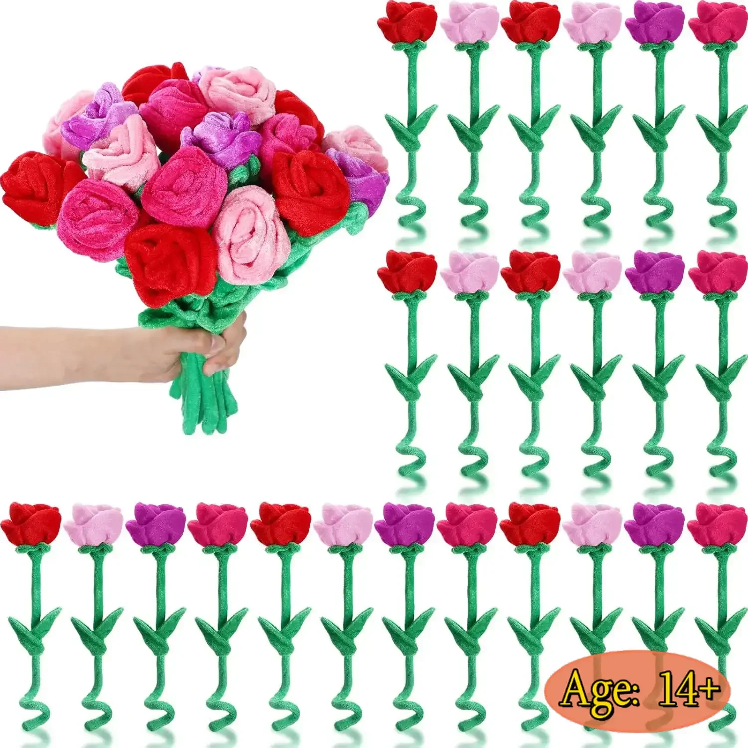 10-30Pcs Plush Rose Flower Stuffed Flower Bendable Stems Plush Bouquet Toy Soft Rose Flower for Classroom Girl Girlfriend Wife
10-30Pcs Plush Rose Flower Stuffed Flower Bendable Stems Plush Bouquet Toy Soft Rose Flower for Classroom Girl Girlfriend Wife