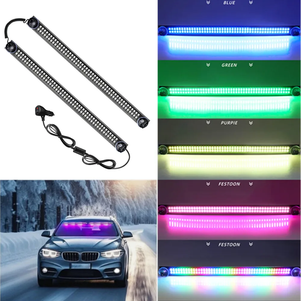 192LED Front Rear Windshield Indicator Lights RGB Warning Light Bar 12V-24V Emergency Flash Signal Strobe Lamp for Car Light
192LED Front Rear Windshield Indicator Lights RGB Warning Light Bar 12V-24V Emergency Flash Signal Strobe Lamp for Car Light