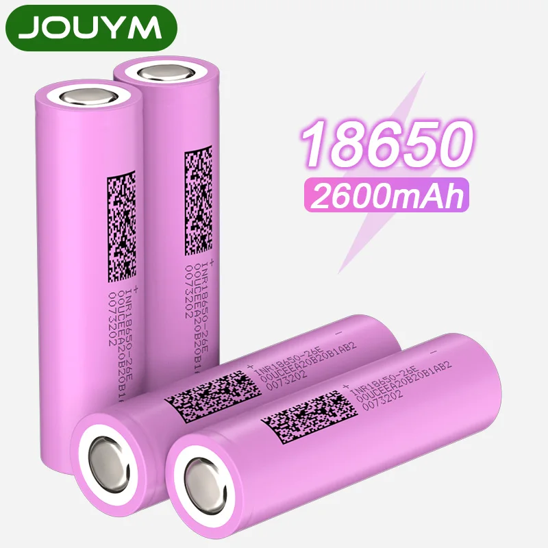 2600mAh 18650 Battery 3.7V High-Discharge INR18650-26E Rechargeable Lithium Batteries High-Current 30A Power Cell
2600mAh 18650 Battery 3.7V High-Discharge INR18650-26E Rechargeable Lithium Batteries High-Current 30A Power Cell