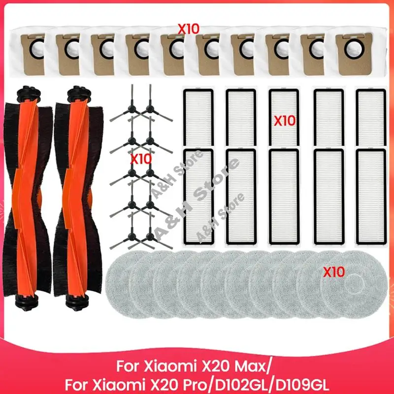 Сменные запчасти (42 шт.) для Xiaomi X20 Max/Xiaomi X20 Pro/D102GL/D109GL: щетки, HEPA-фильтры, салфетки для швабры, мешки для сбора пыли
Сменные запчасти (42 шт.) для Xiaomi X20 Max/Xiaomi X20 Pro/D102GL/D109GL: щетки, HEPA-фильтры, салфетки для швабры, мешки для сбора пыли