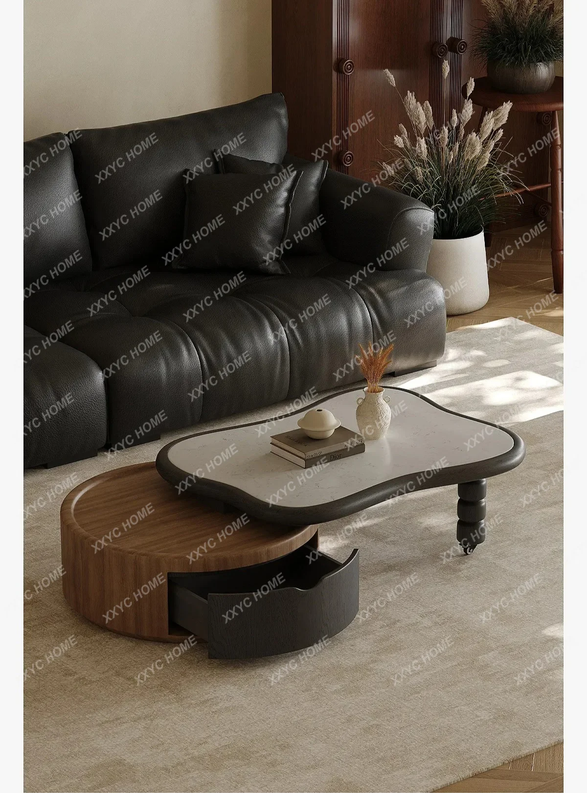BJ Medieval Retractable Coffee Table Living Room Home Retro Advanced Sense Design Sense Microcrystalline Stone Special-shaped
BJ Medieval Retractable Coffee Table Living Room Home Retro Advanced Sense Design Sense Microcrystalline Stone Special-shaped