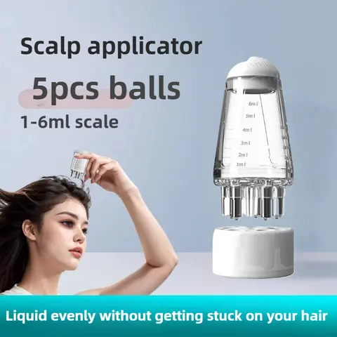 1-6ml Scalp Applicator for Minoxidil Hair Growth Fluid Essence Massage Ball Head Drug Delivery Tool Liquid Comb Treatment Kit