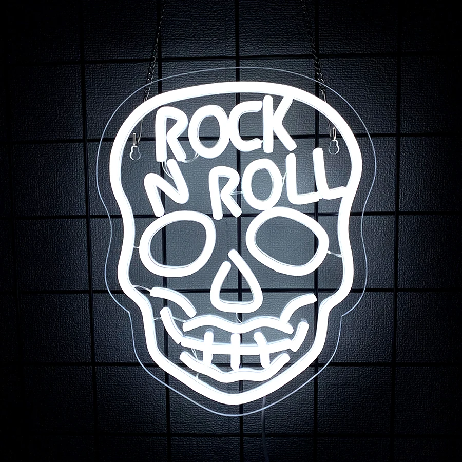 Rock N Poll Led Neon Sign, White Skull Icon, Used For Bedroom, Game Room, Bar Band, Club, Man Cave, Music Studio Art Decor.
Rock N Poll Led Neon Sign, White Skull Icon, Used For Bedroom, Game Room, Bar Band, Club, Man Cave, Music Studio Art Decor.